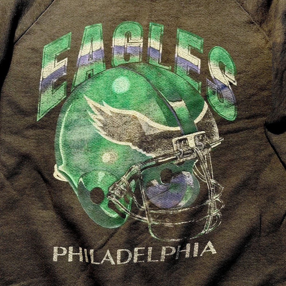 Vintage 90s Philadelphia Eagles Crewneck Sweatshirt USA Logo Athletic L NFL Fade - Picture 2 of 9